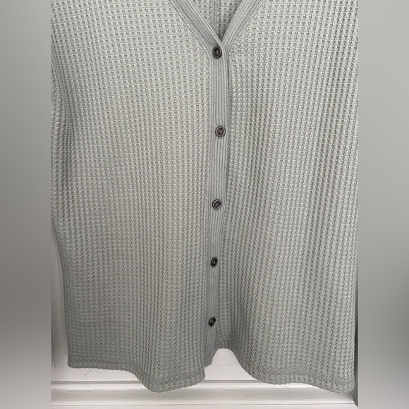 Abercrombie & Fitch Waffle Knit Soft A&F Cozy Button Up Cardigan Blue Gray Comfy - Picture 4 of 11